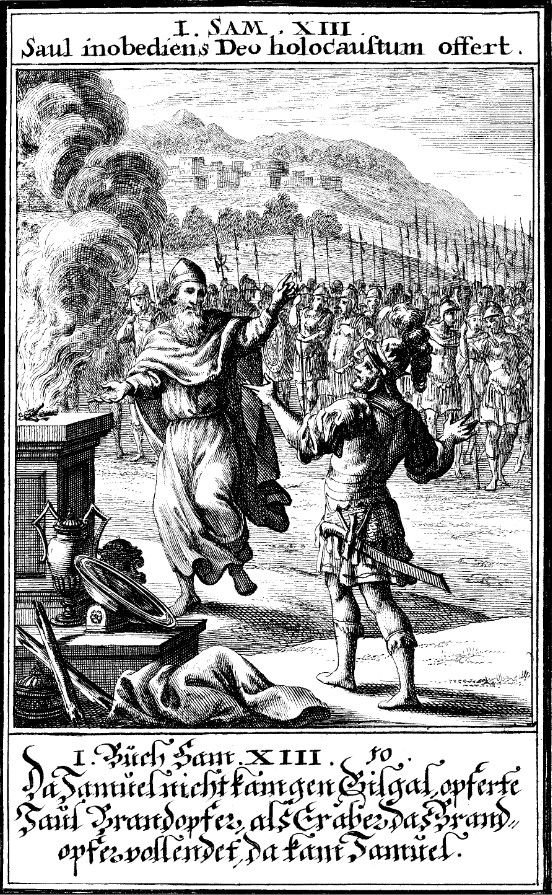 Samuel Arrives as Saul Offers the Sacrifice