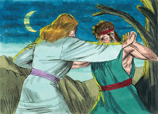 Jacob wrestling with an angel