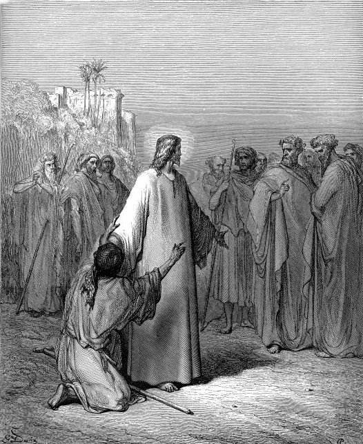 Jesus healing a man with a devil