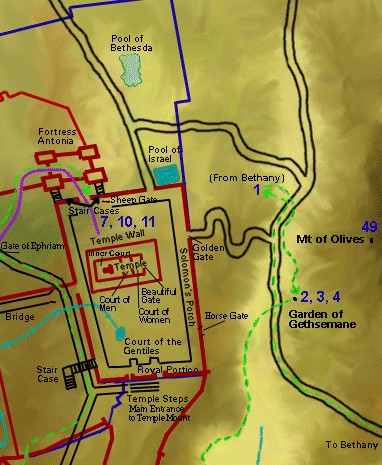 Temple and Mount of Olives Map