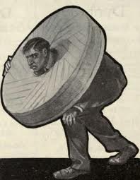 Millstone on neck