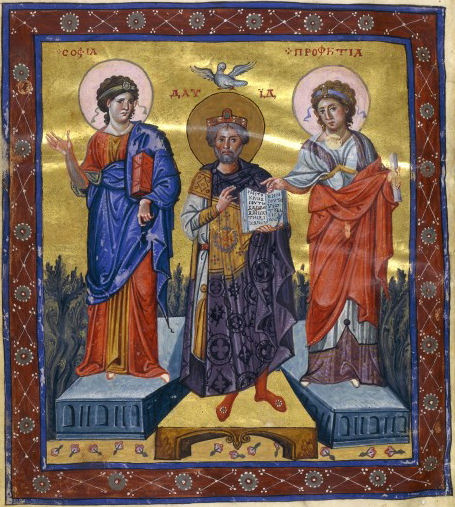 David Holding Psalms with Proverb Prophecy